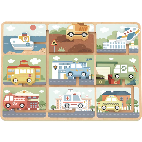Tooky Toy Traffic Maze Puzzle Board