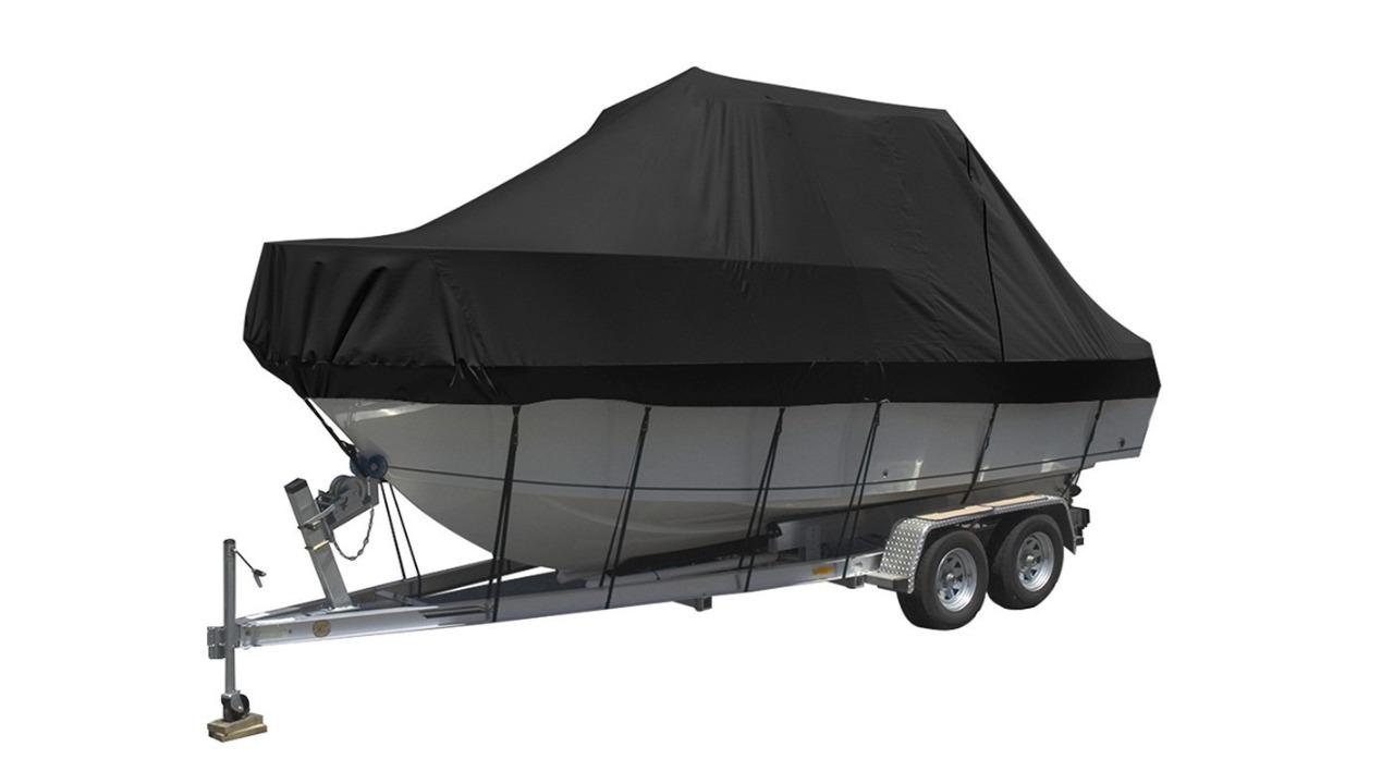 Seamanship Boat Cover 25-27ft Trailerable Jumbo Marine 600D Heavy Duty Black main image 0
