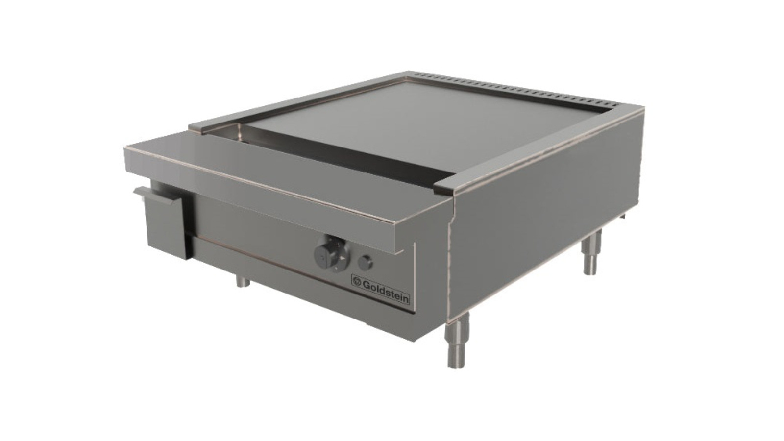 Goldstein TK24 1 Gas Heavy Cast Iron Ring Burner/Center Heat with Smooth Mild Steel Plate - 53.2 x 52.4 x 2cm