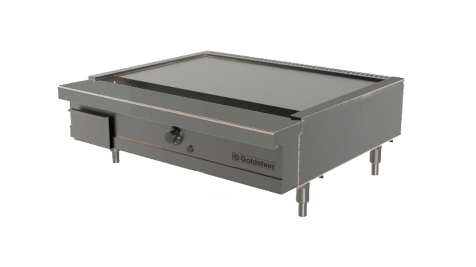 Goldstein TK36 1 Gas Heavy Cast Iron Ring Burner/Center Heat with Smooth Mild Steel Plate - 83.7 x 52.4 x 2cm