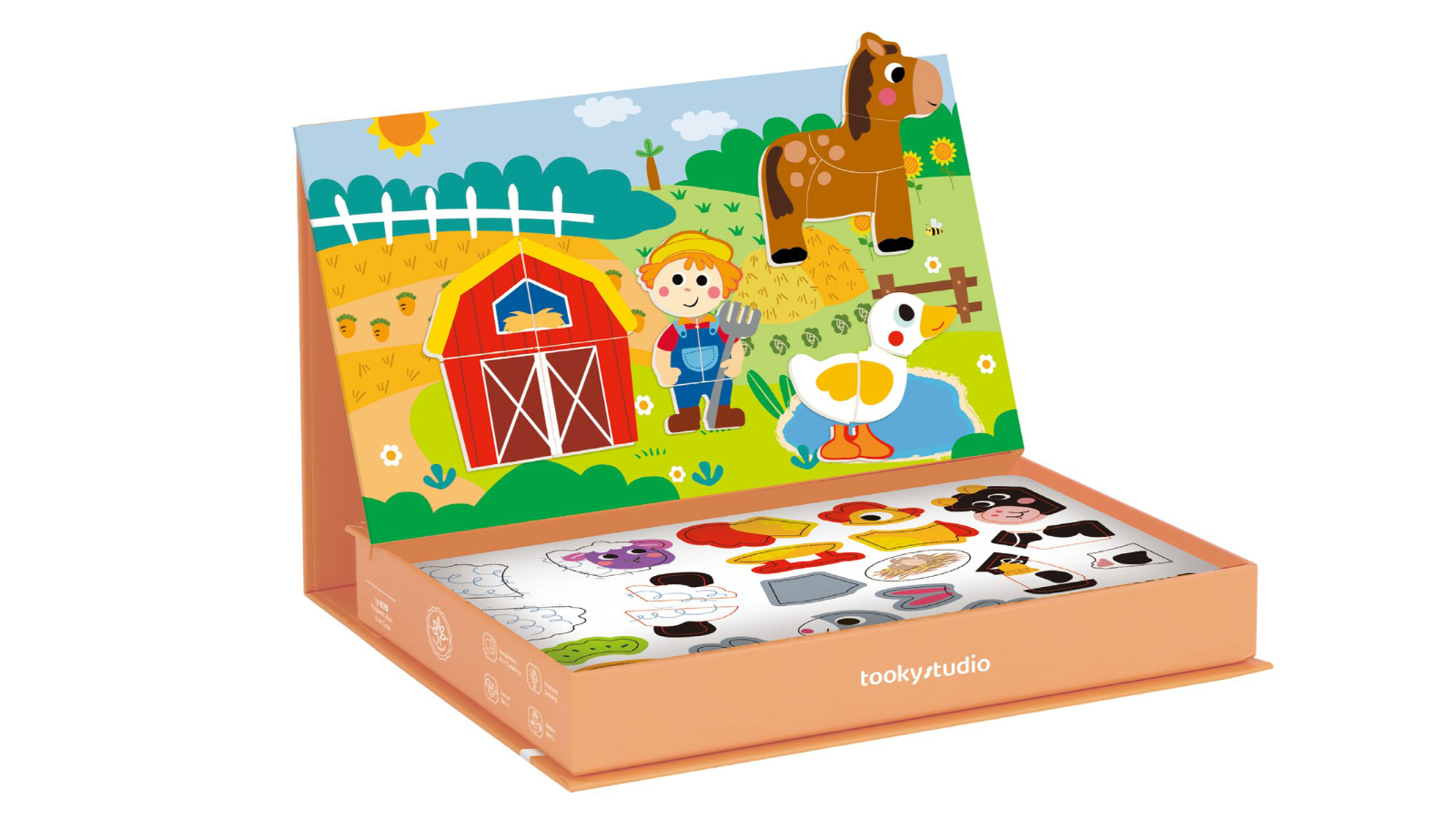 Tooky Toy Farm Magnetic Travel Play Box