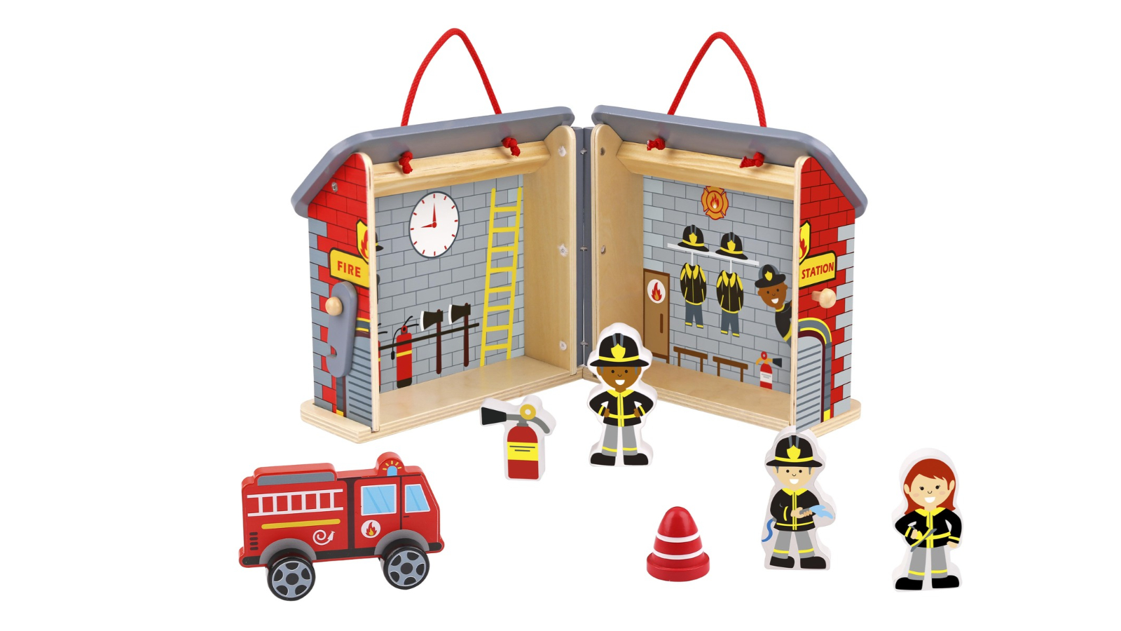 Tooky Toy Fireman Playset with Carry Box