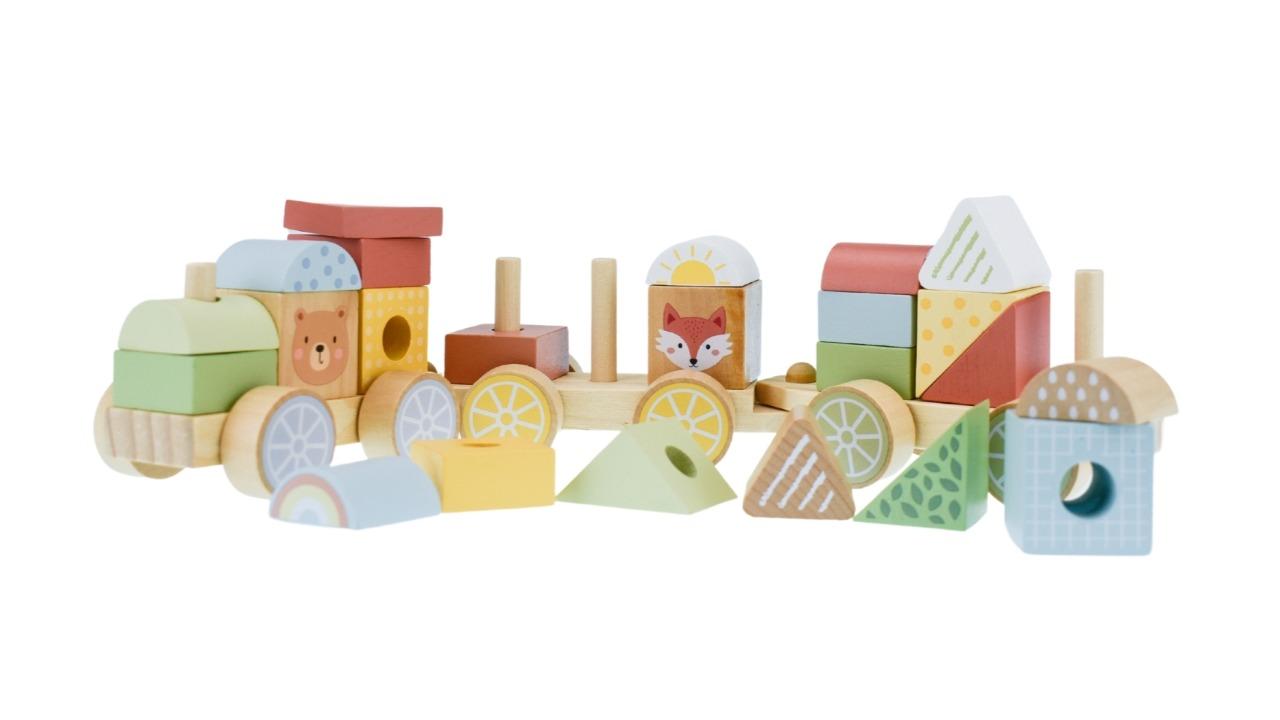 Tooky Toy TKB383N My Forest Friend Stacking Blocks Train