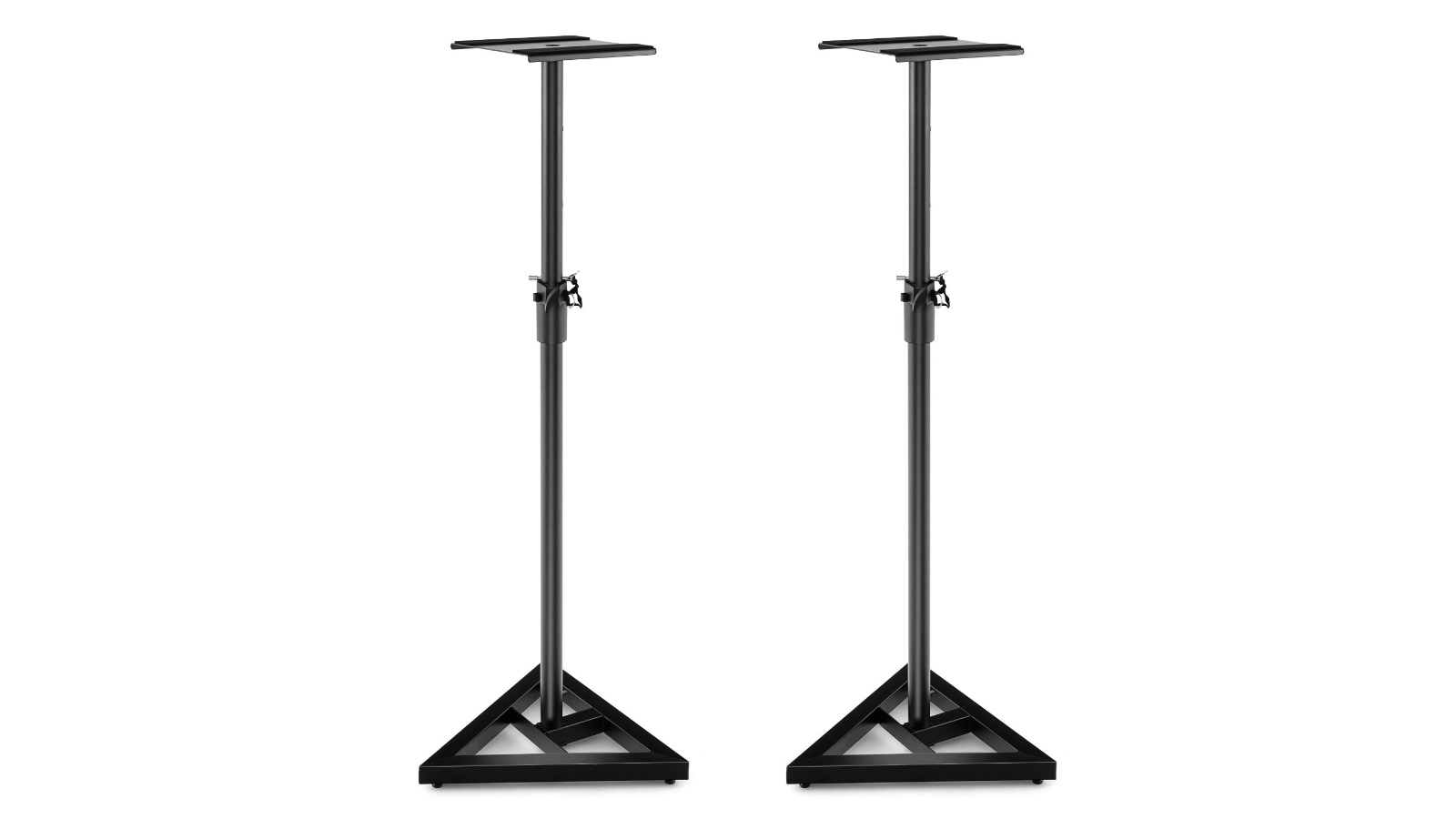 Costway 2 Piece Adjustable Monitor and Speaker Stands with Non‑Slip Pad - Black