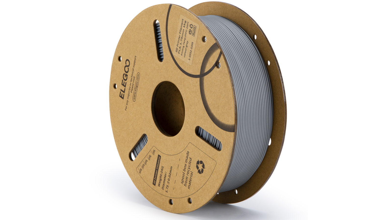 Elegoo PLA Grey 1.75mm 1kg 3D Printer Filament