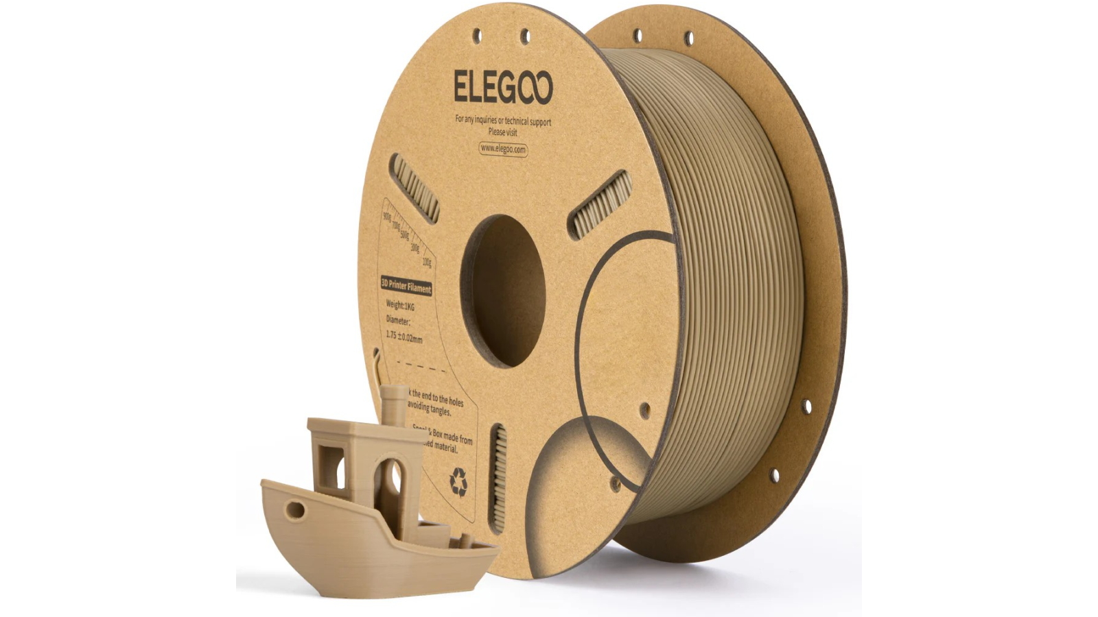 Elegoo PLA Wood 1.75mm 1kg 3D Printer Filament