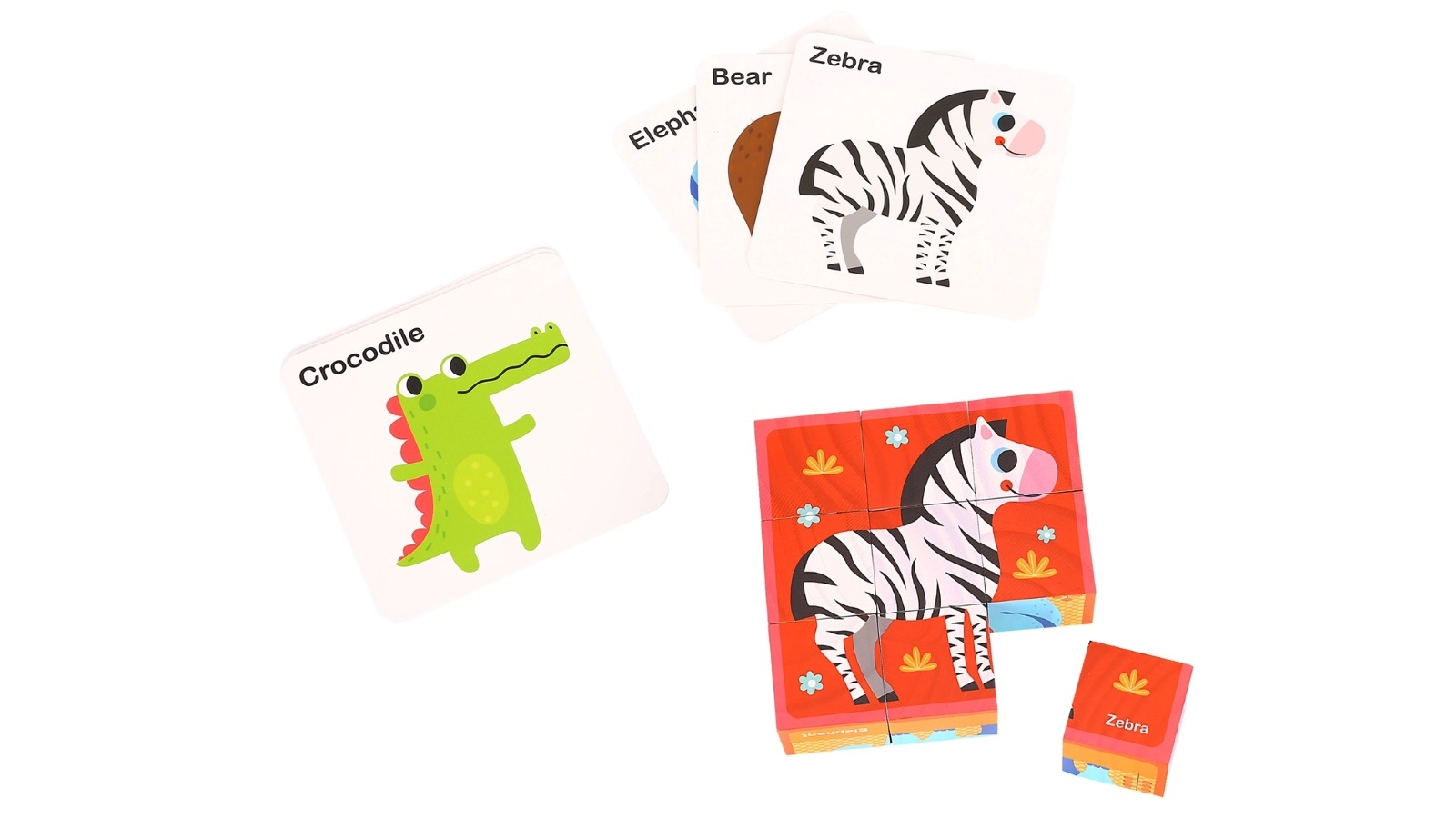 Tooky Toy Animal Block Puzzle with Drawing Card