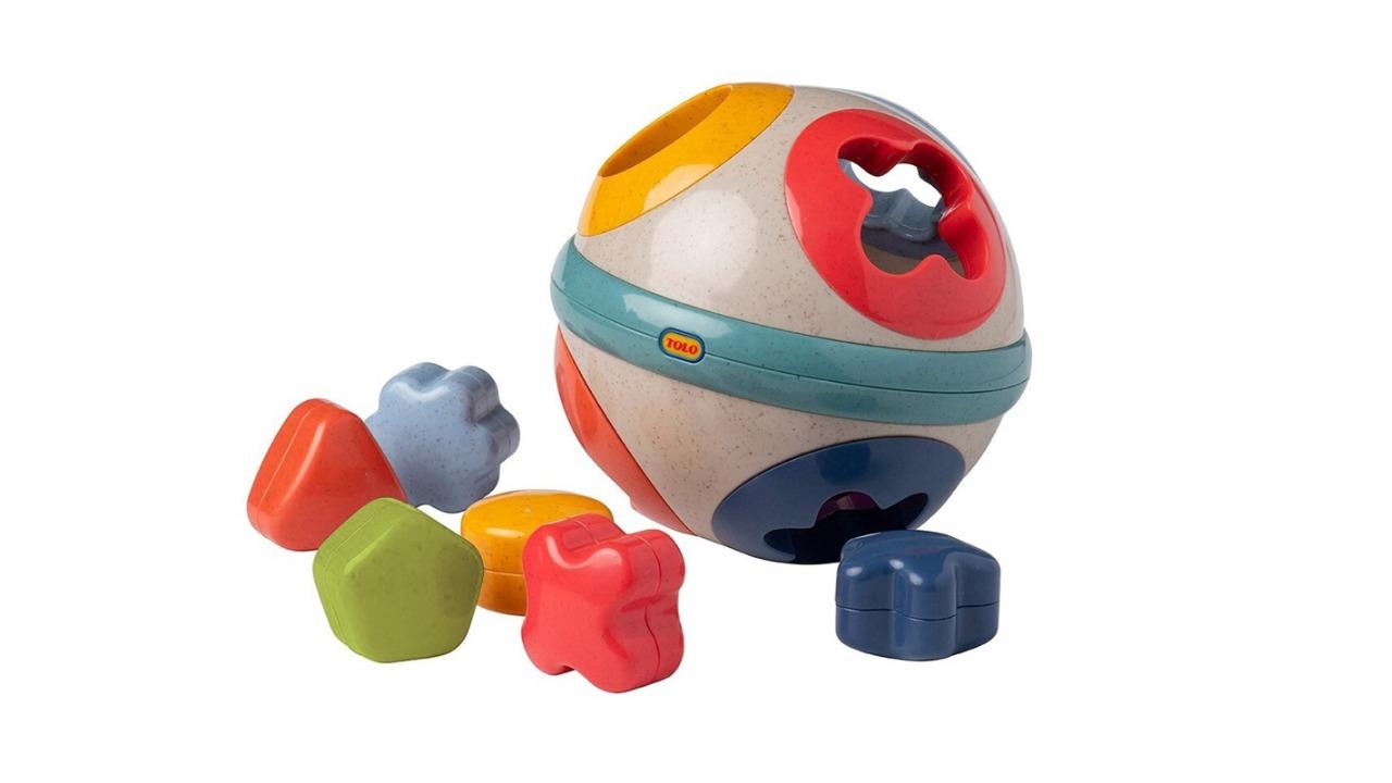 Tolo Toys 15cm Bio Plastic Rolling Ball 6-Shape Sorter Toy - 12 month+