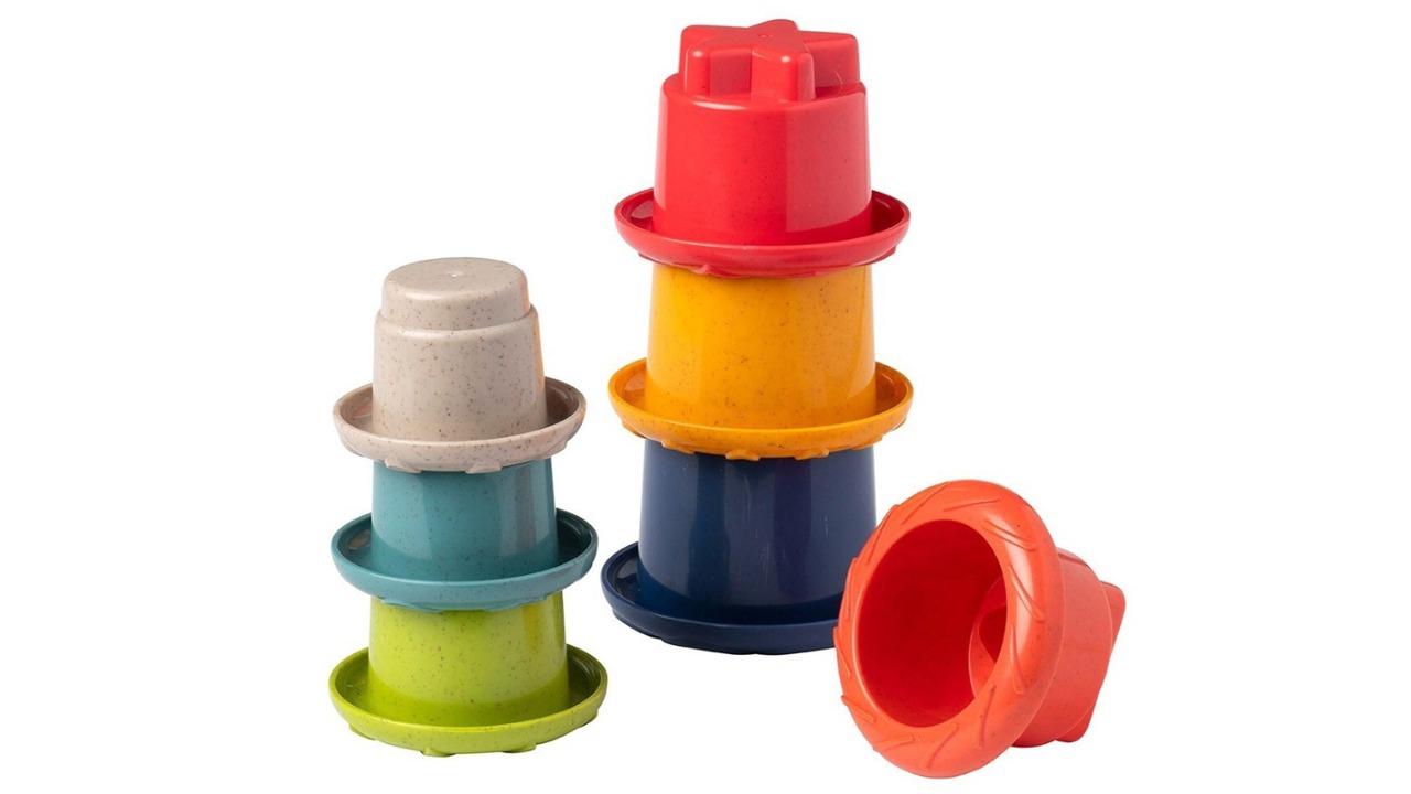 Tolo Toys 7 Piece Rainbow Bio Plastic Stackers Toy - 6 month+