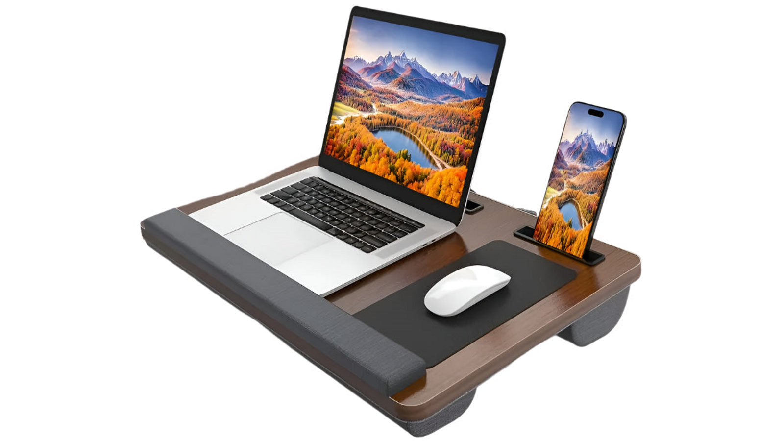NNETM Wooden Laptop Desk with Mouse Pad