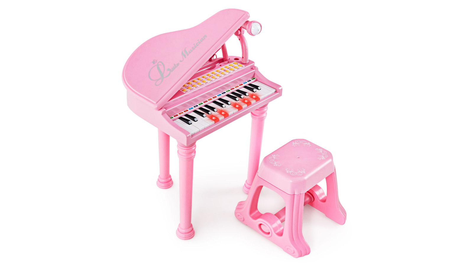 Costway 31 Key Electronic Grand Piano Digital Keyboard Set - Pink