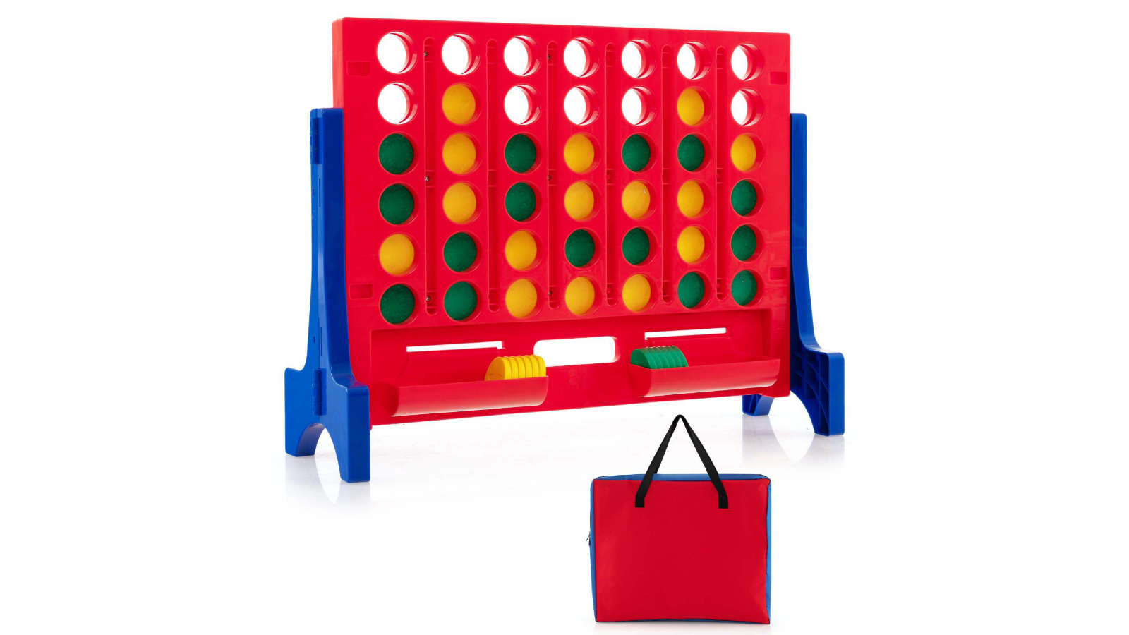 Costway Jumbo Wall Mounted/Tabletop 4-in-A-Row Game Set - Red