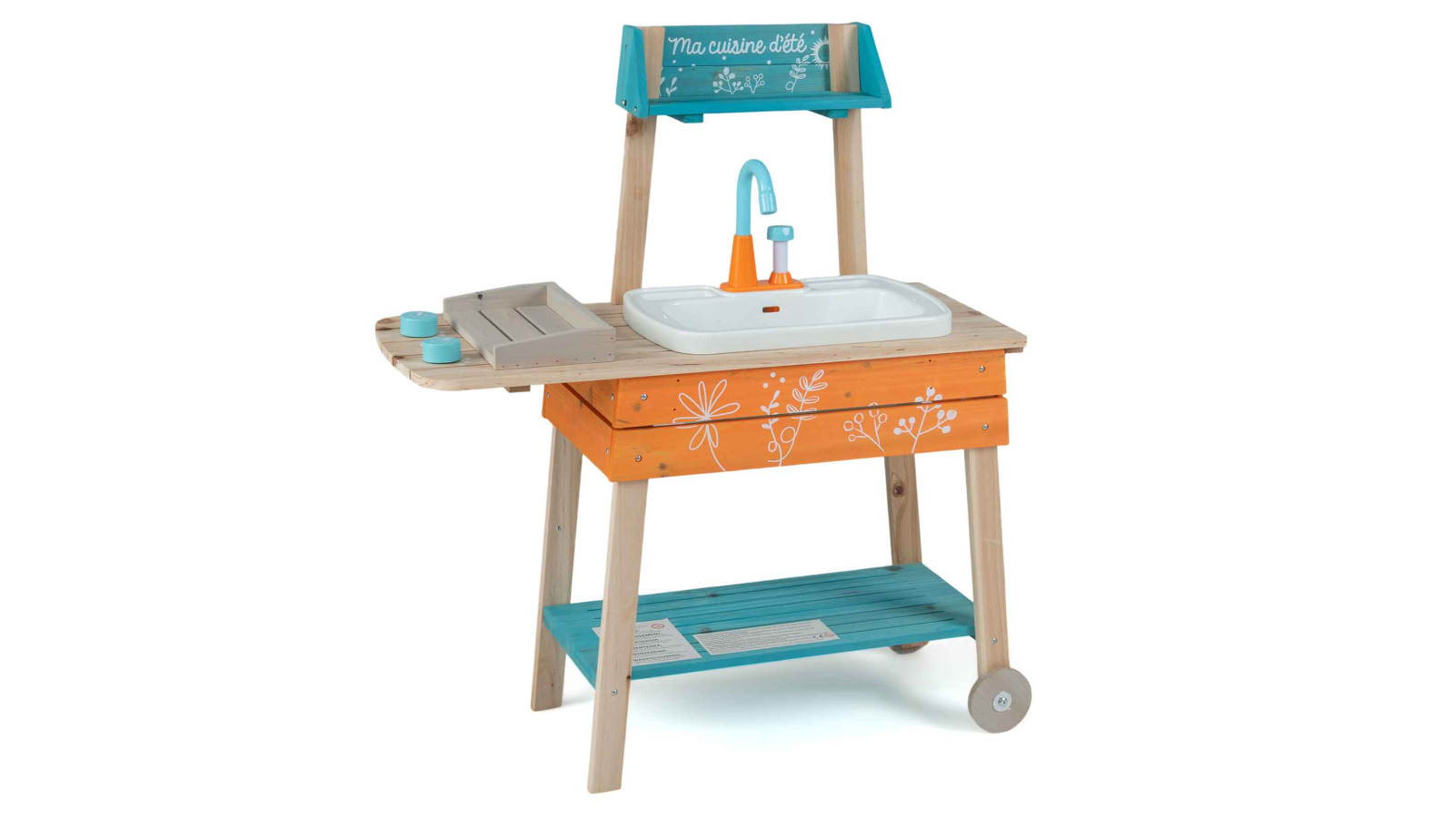 Costway Wooden Play Kitchen Set with Sink Grill and Storage