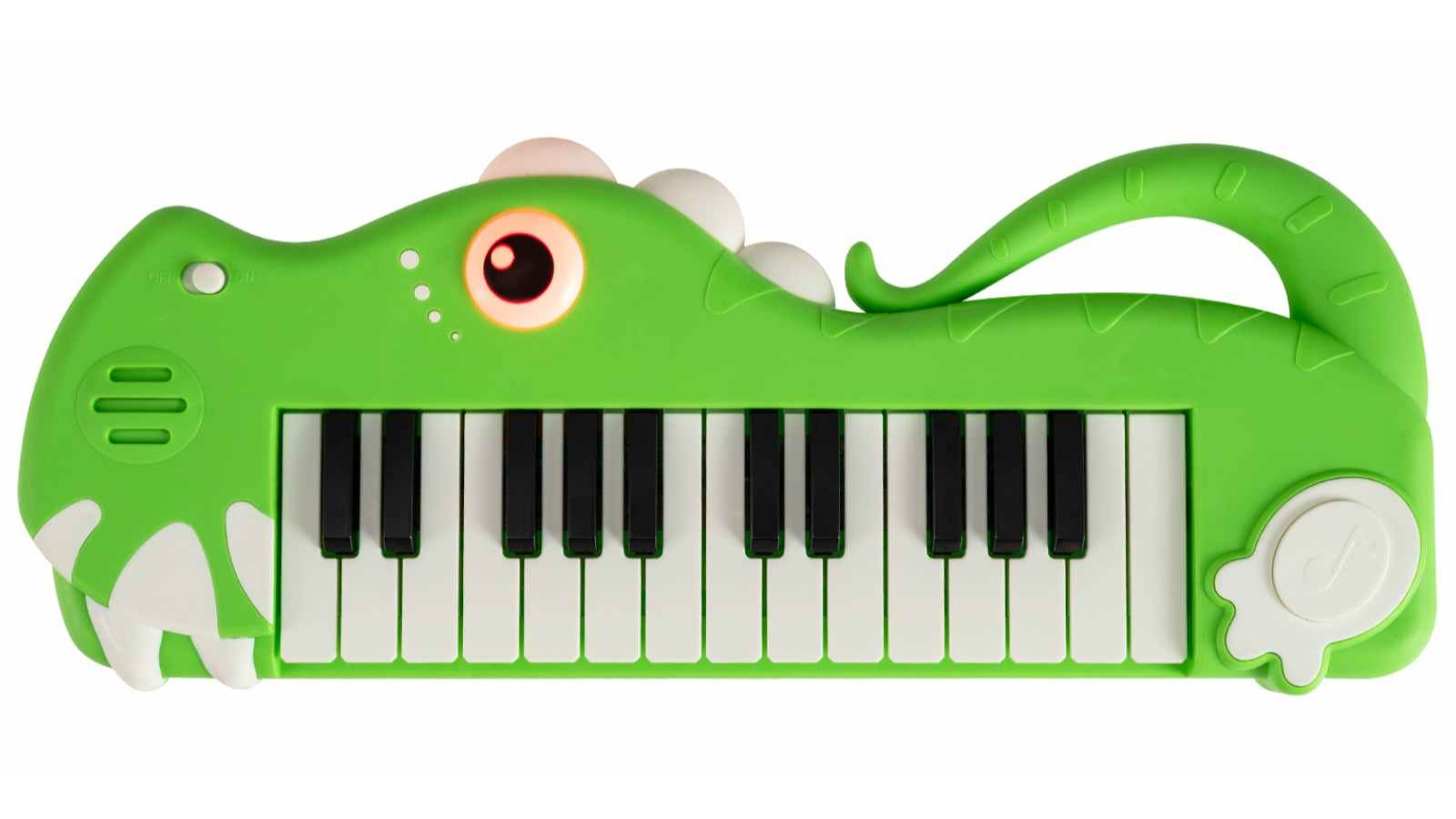 Costway 25 Key Dinosaur Shape Digital Piano Keyboard Toy with Music Light - Green