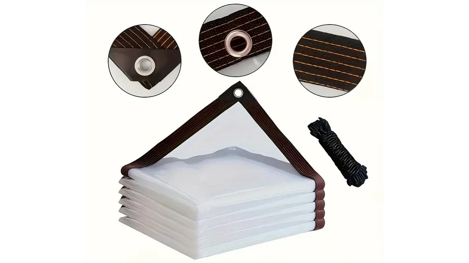 NNETM Transparent PVC Waterproof Tarpaulin for Outdoor Protection