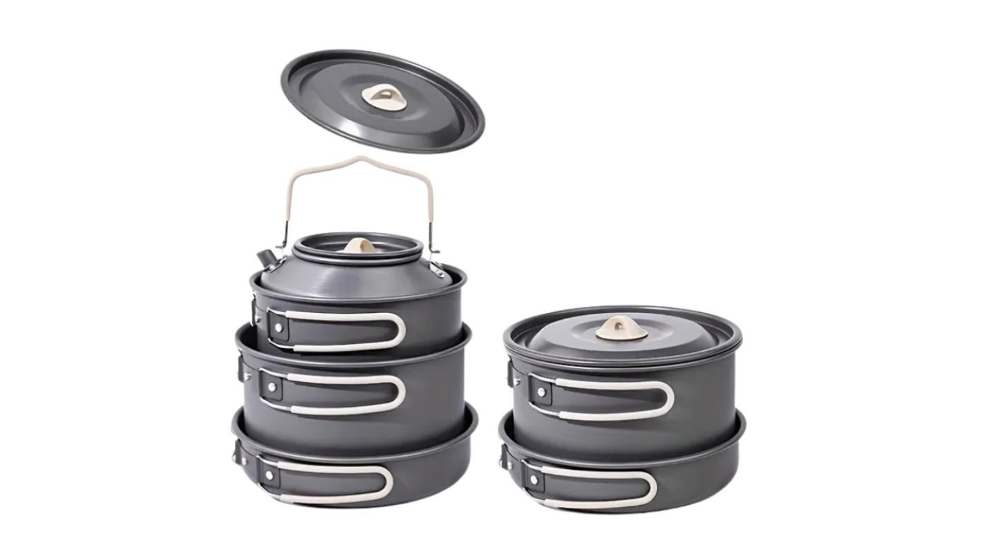 NNETM 9 Piece Camping Kitchen Set for 4-Person