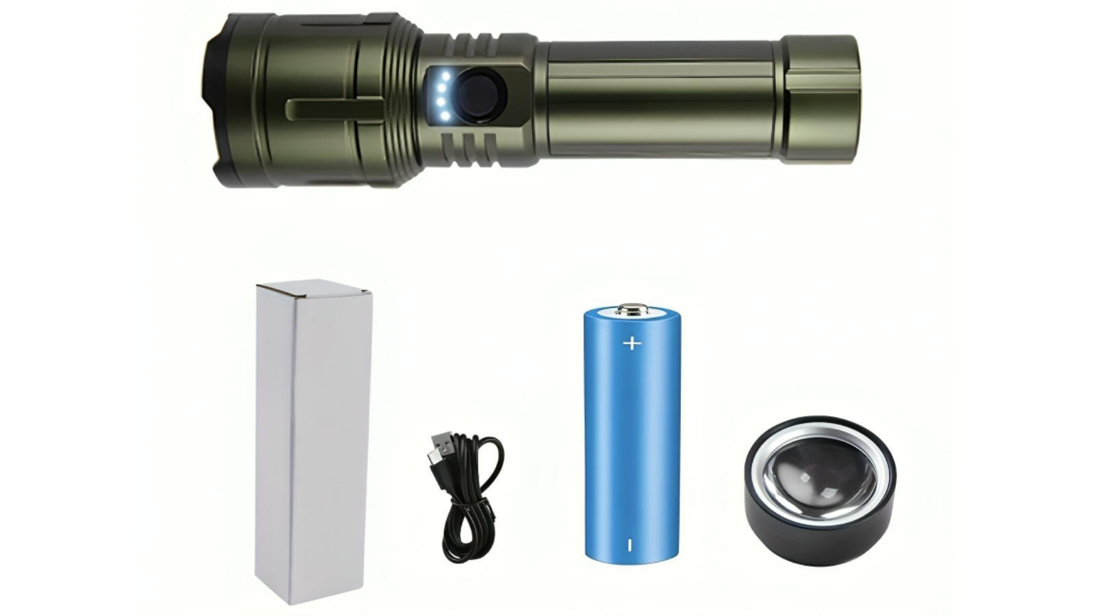 NNETM Flashlight Rechargeable with Fresnel Len