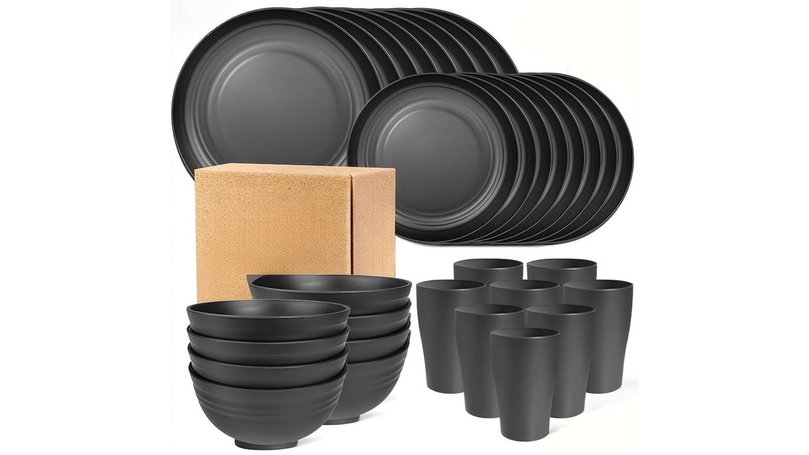 NNETM 16 Piece Shatterproof Tableware Set for Camping and Home