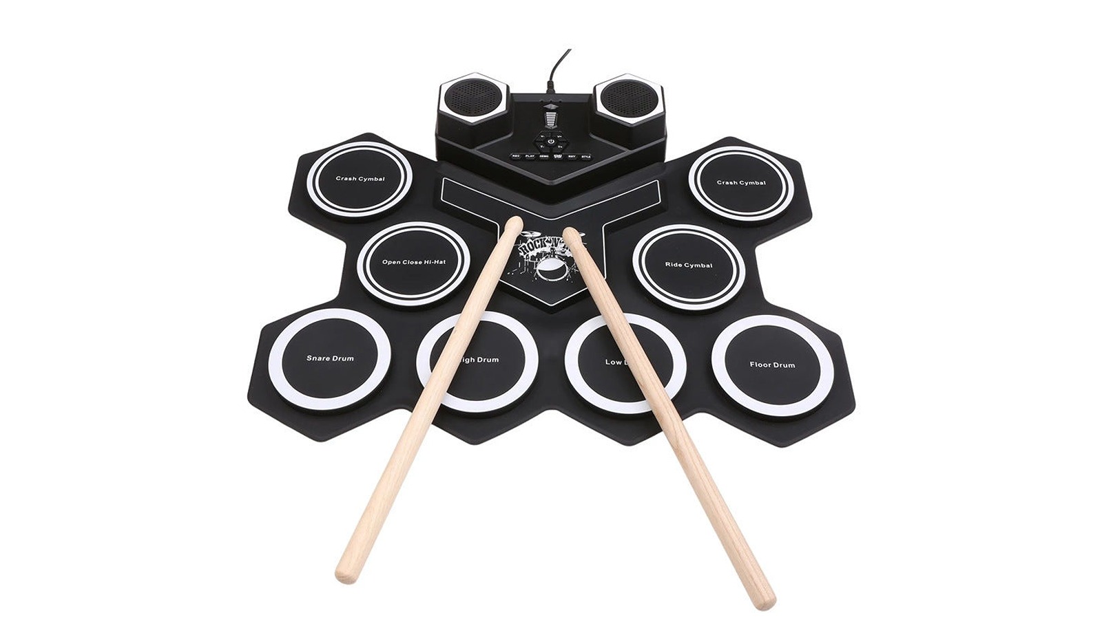 NNETM Portable Dual Speaker Electronic Drum Set