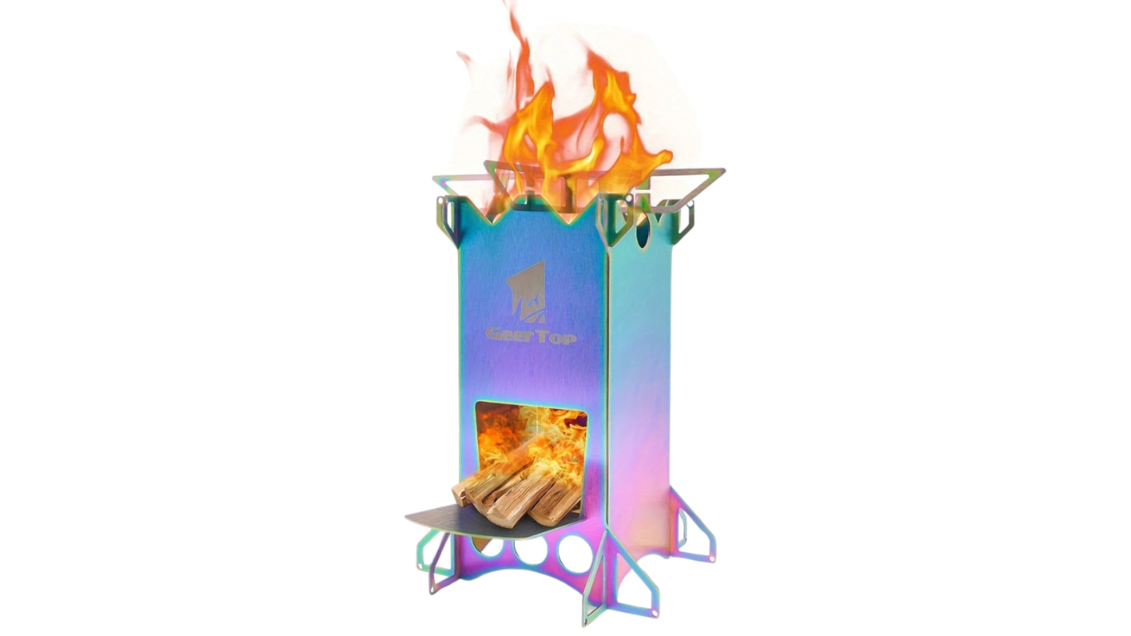 NNETM Portable Stainless Steel Outdoor Rocket Stove - Multicolored