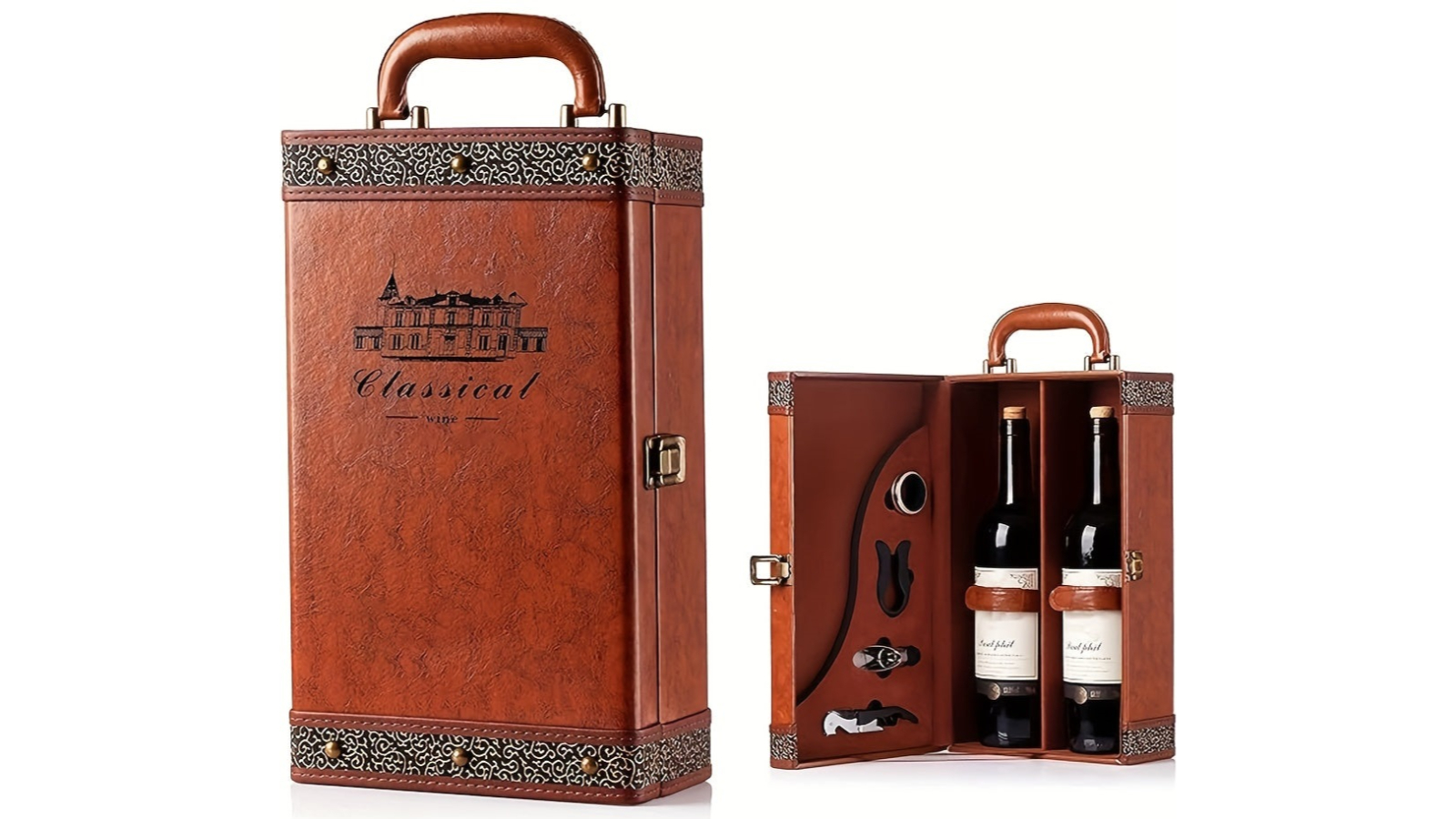 NNETM 2 Bottle Wine Carrier Tote with Accessories Set
