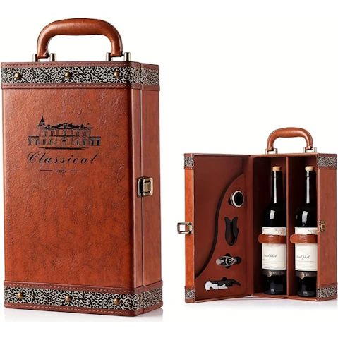 NNETM 2 Bottle Wine Carrier Tote with Accessories Set