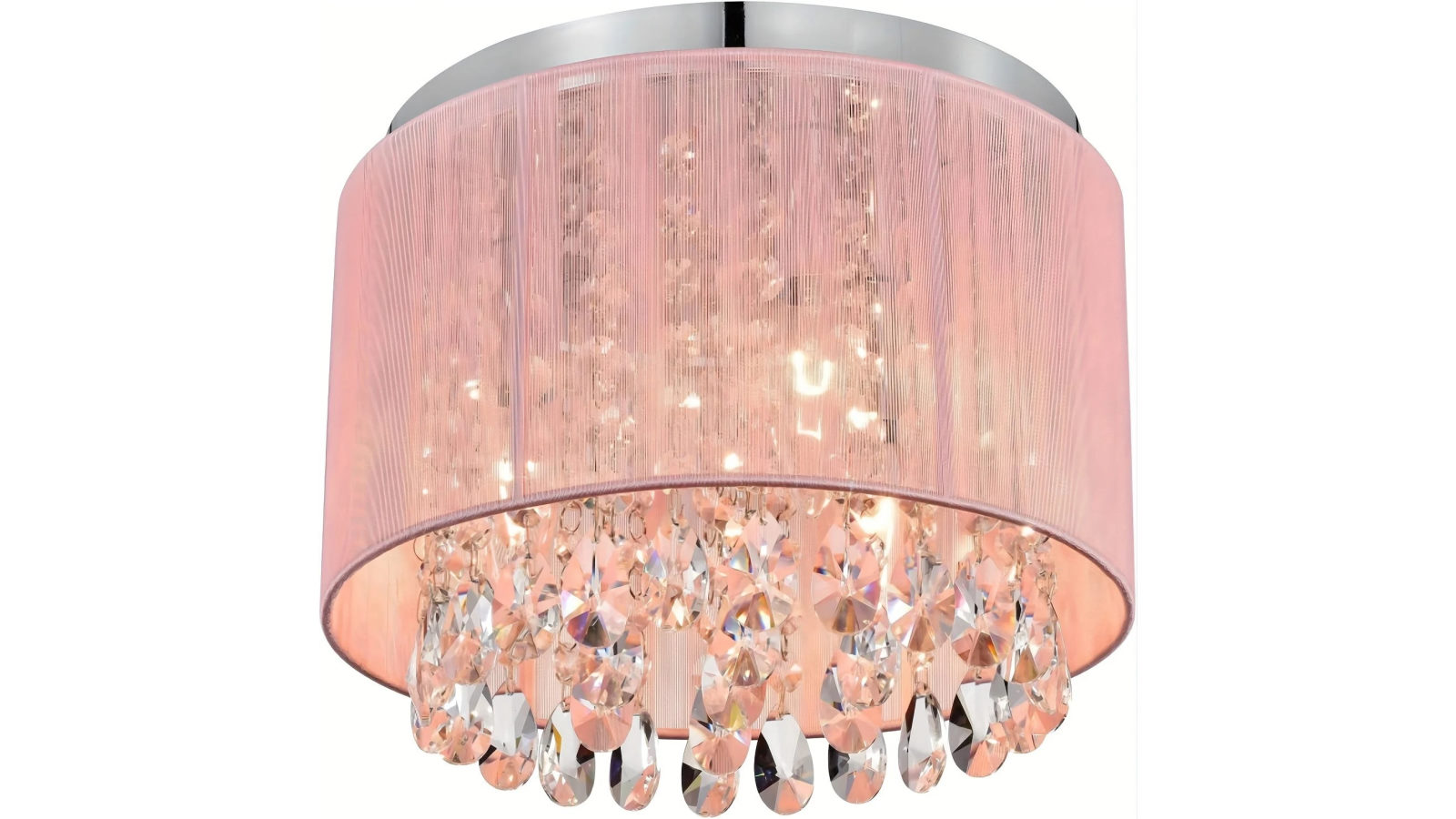 NNETM Crystal Chandelier Flush Mount Ceiling Light