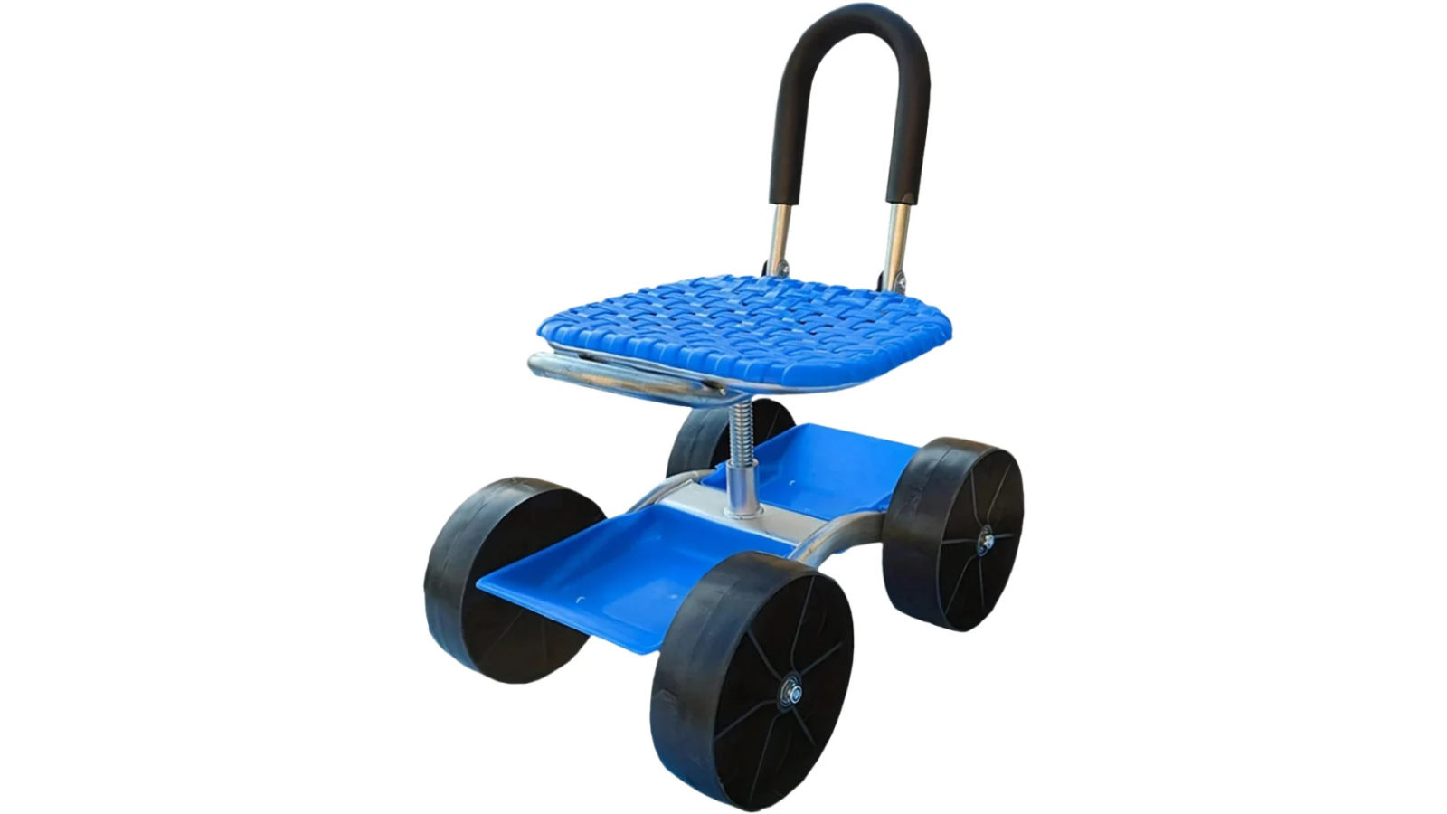 NNETM 4-Wheel Rolling Garden Chair Swivel Seat