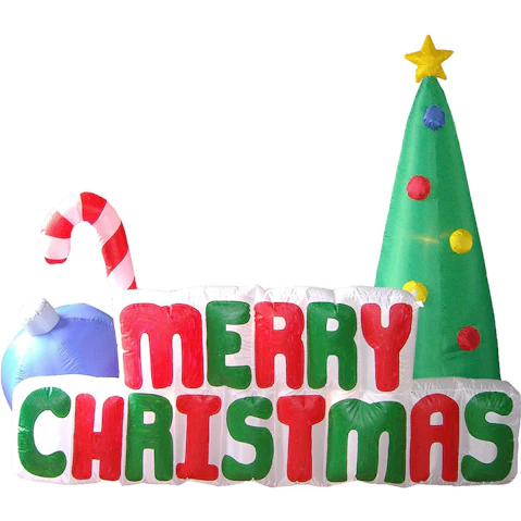 Hisen Inflatable Merry Christmas Tree with Light - 180cm