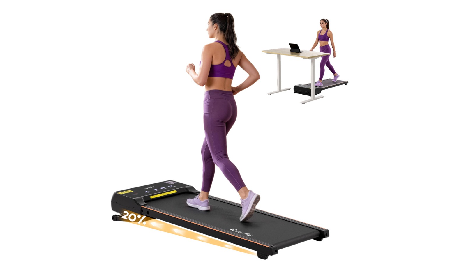 Everfit 3-in-1 40cm Walking Pad with Wide Belt