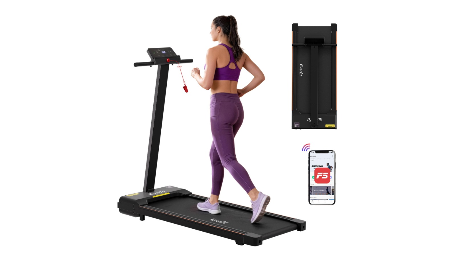Everfit 2-in-1 40cm Foldable Wide Belt Walking Pad