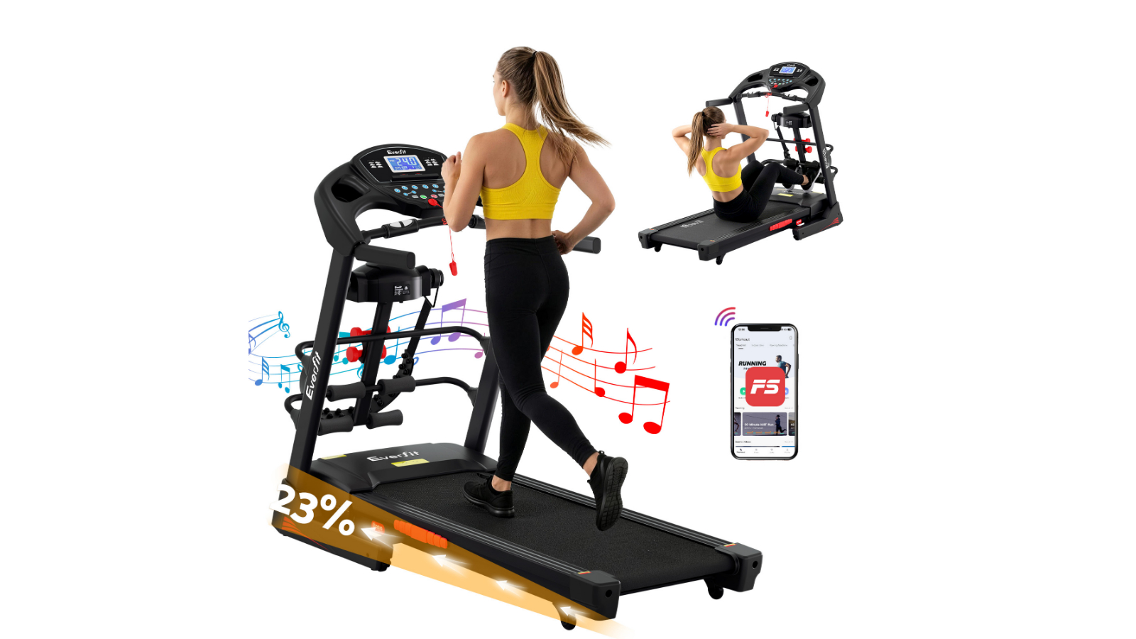 Everfit Treadmill with Massager - 48cm