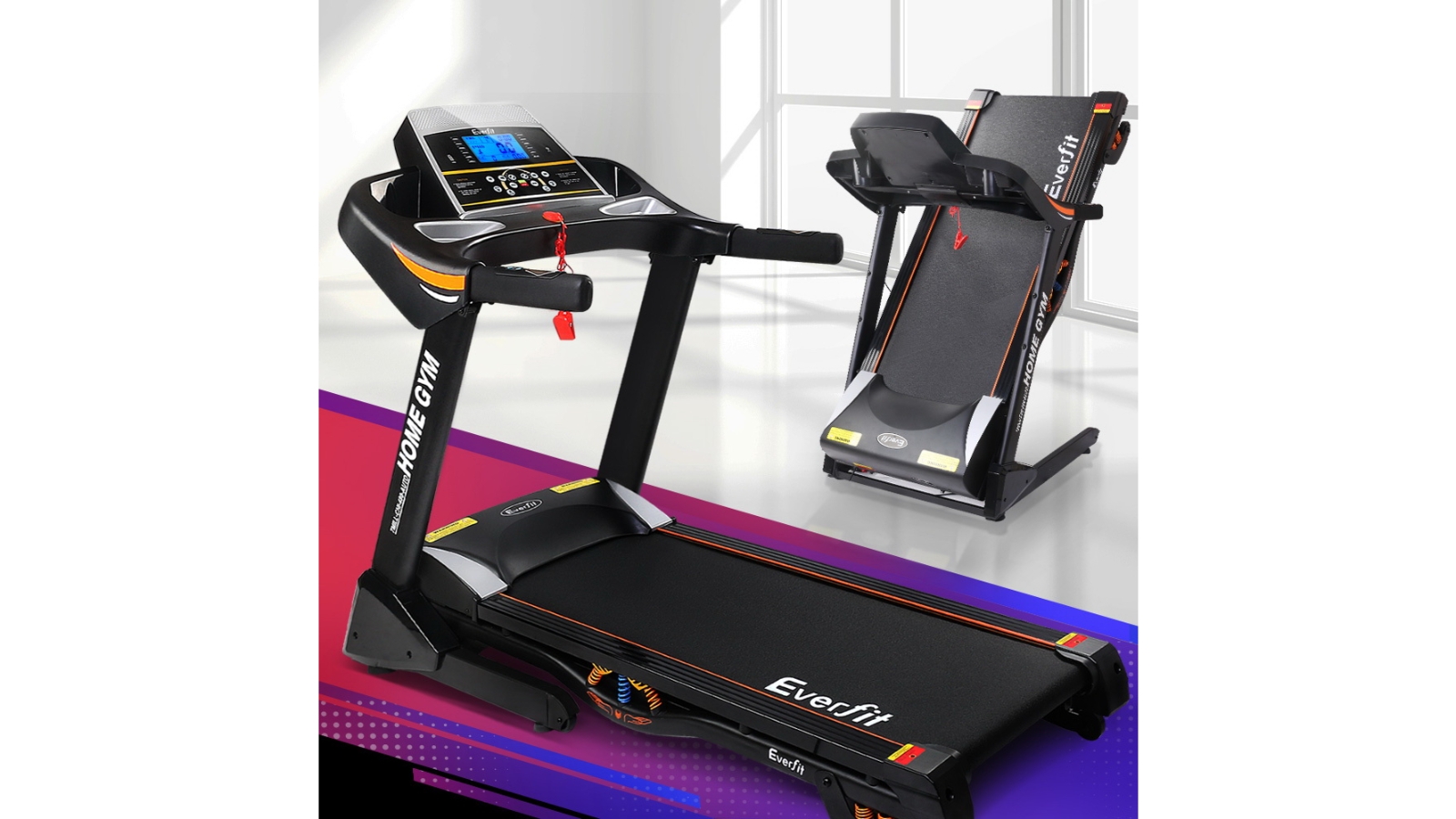 Everfit electric treadmill 48cm incline running home gym fitness machine black sale