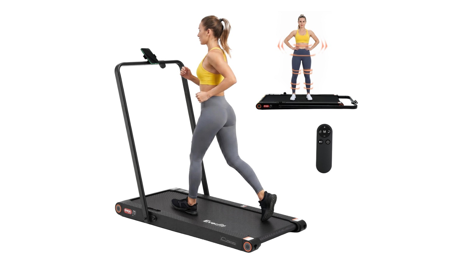 Everfit 4-in-1 38cm Vibration Walking Pad - Black