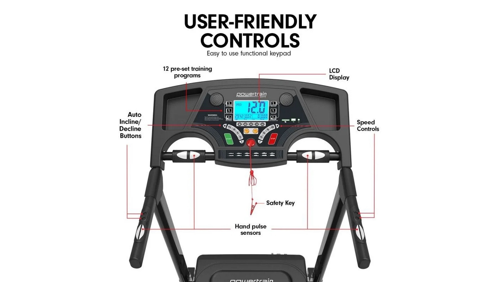 Powertrain K200 Electric Treadmill Foldable Home Gym Cardio Machine