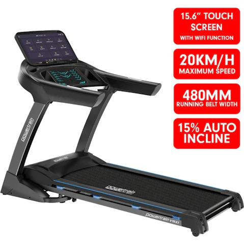 Powertrain V1100 Treadmill with Wifi Touch Screen & Incline