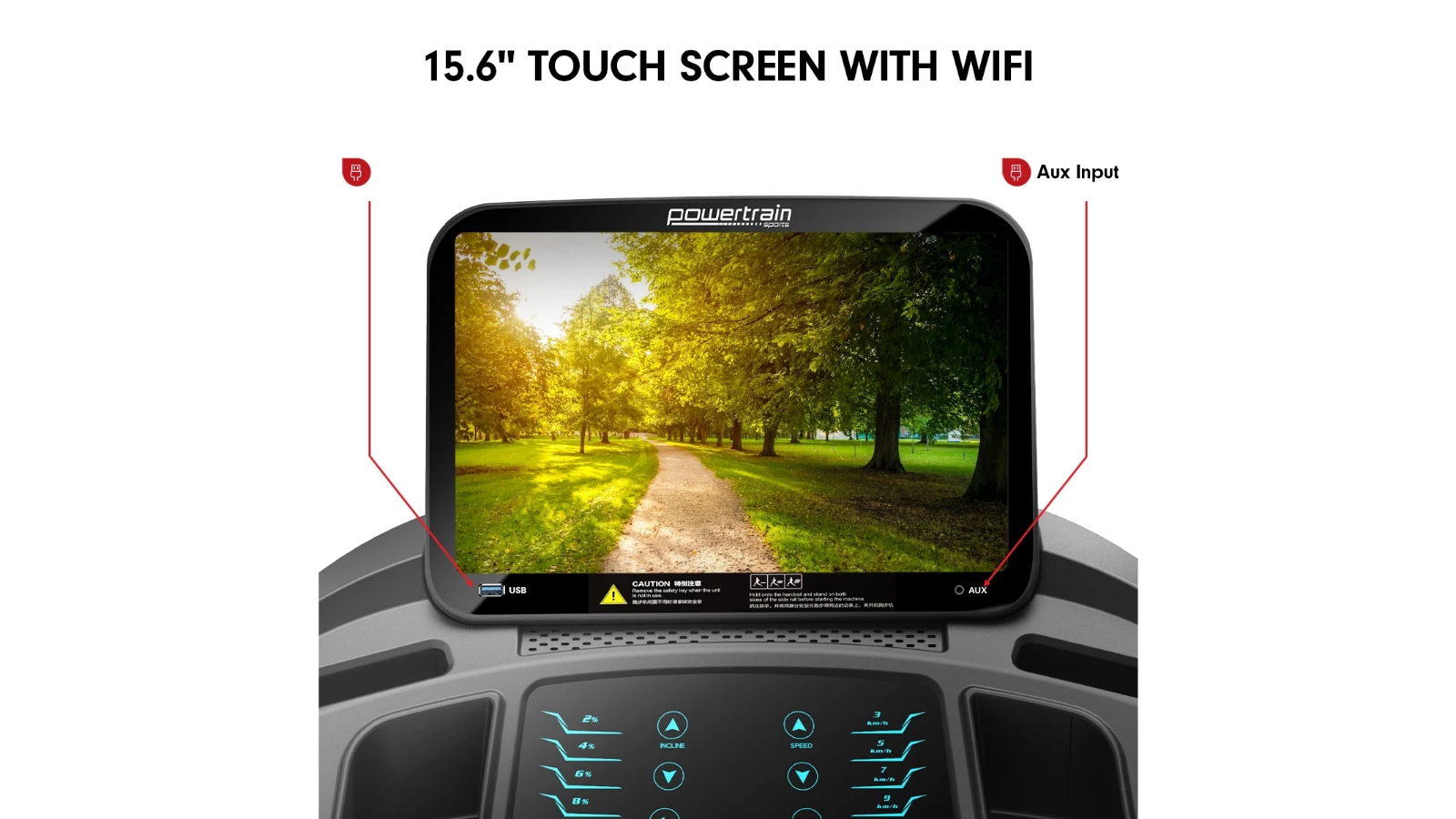 Powertrain V1100 Treadmill with Wifi Touch Screen & Incline Harvey Norman