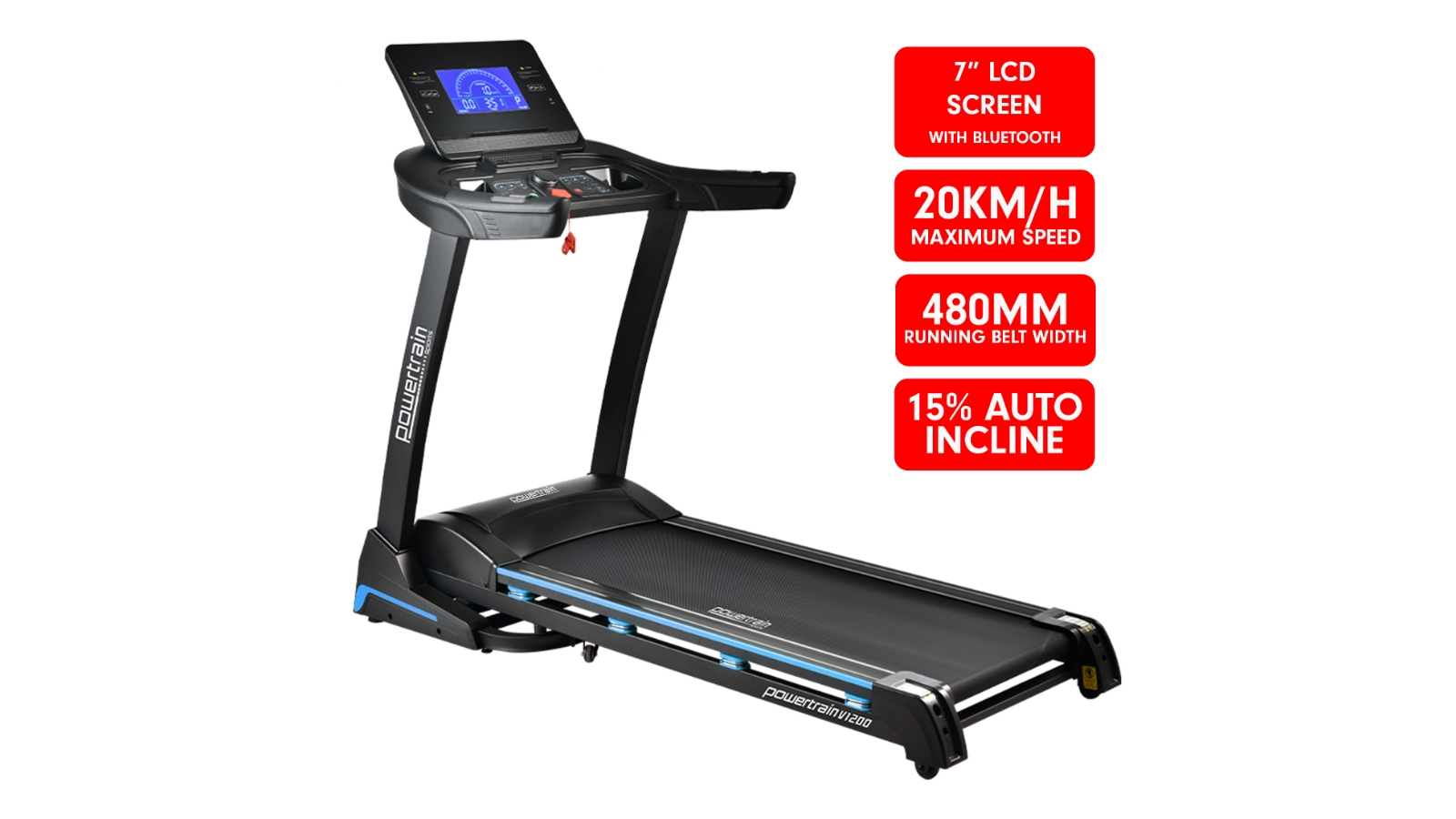 Powertrain Sports V1200 Electric Treadmill Harvey Norman