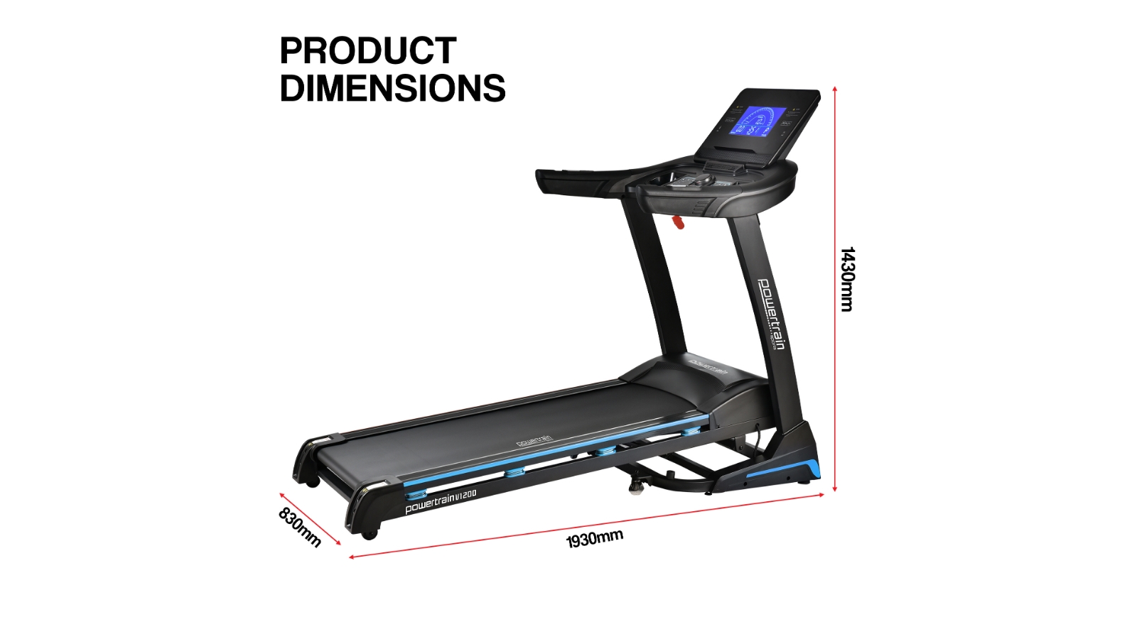 Powertrain Sports V1200 Electric Treadmill Harvey Norman