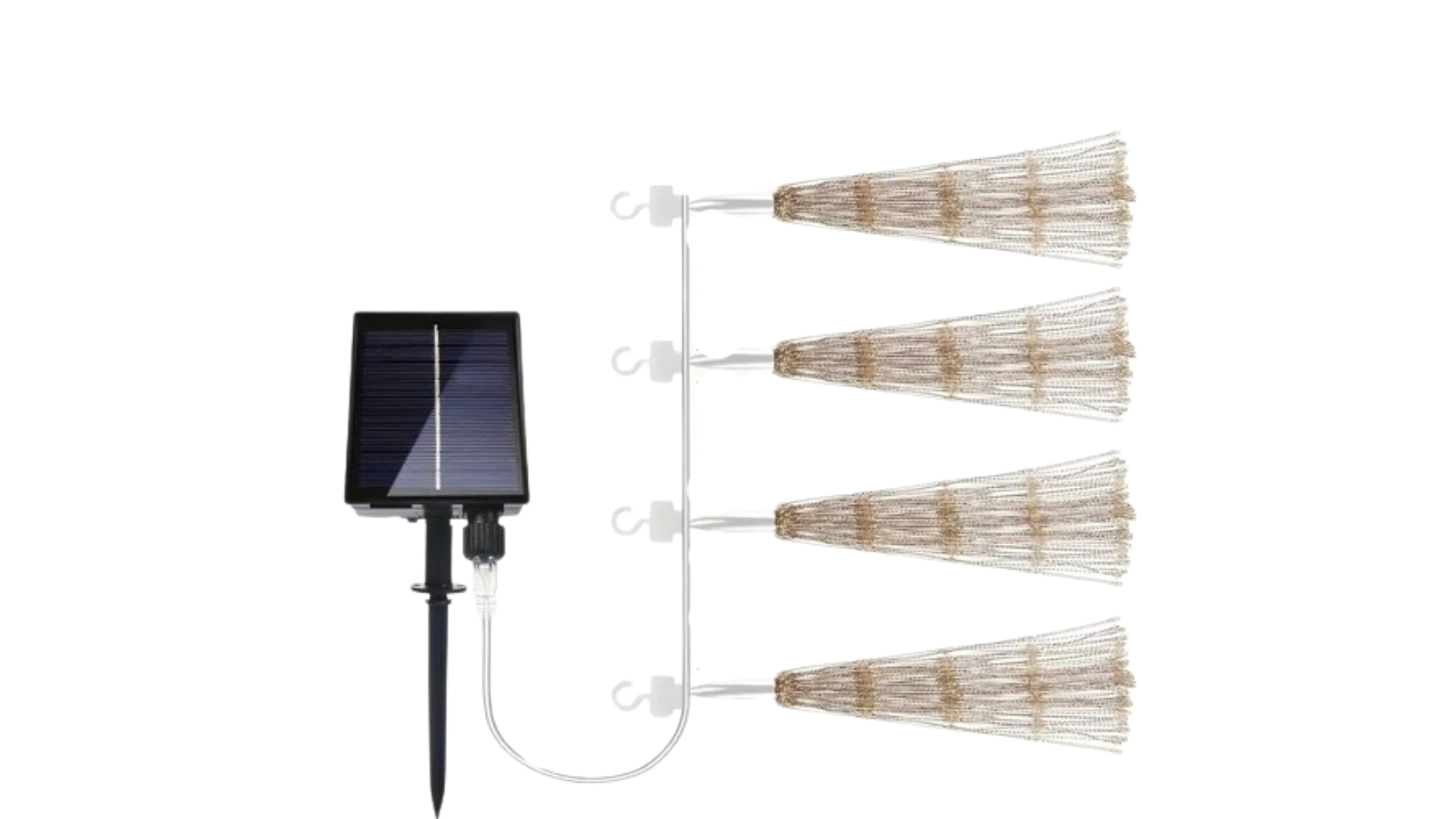 NNETM Pack of 4 Glistening Christmas Solar Firework Hanging Light