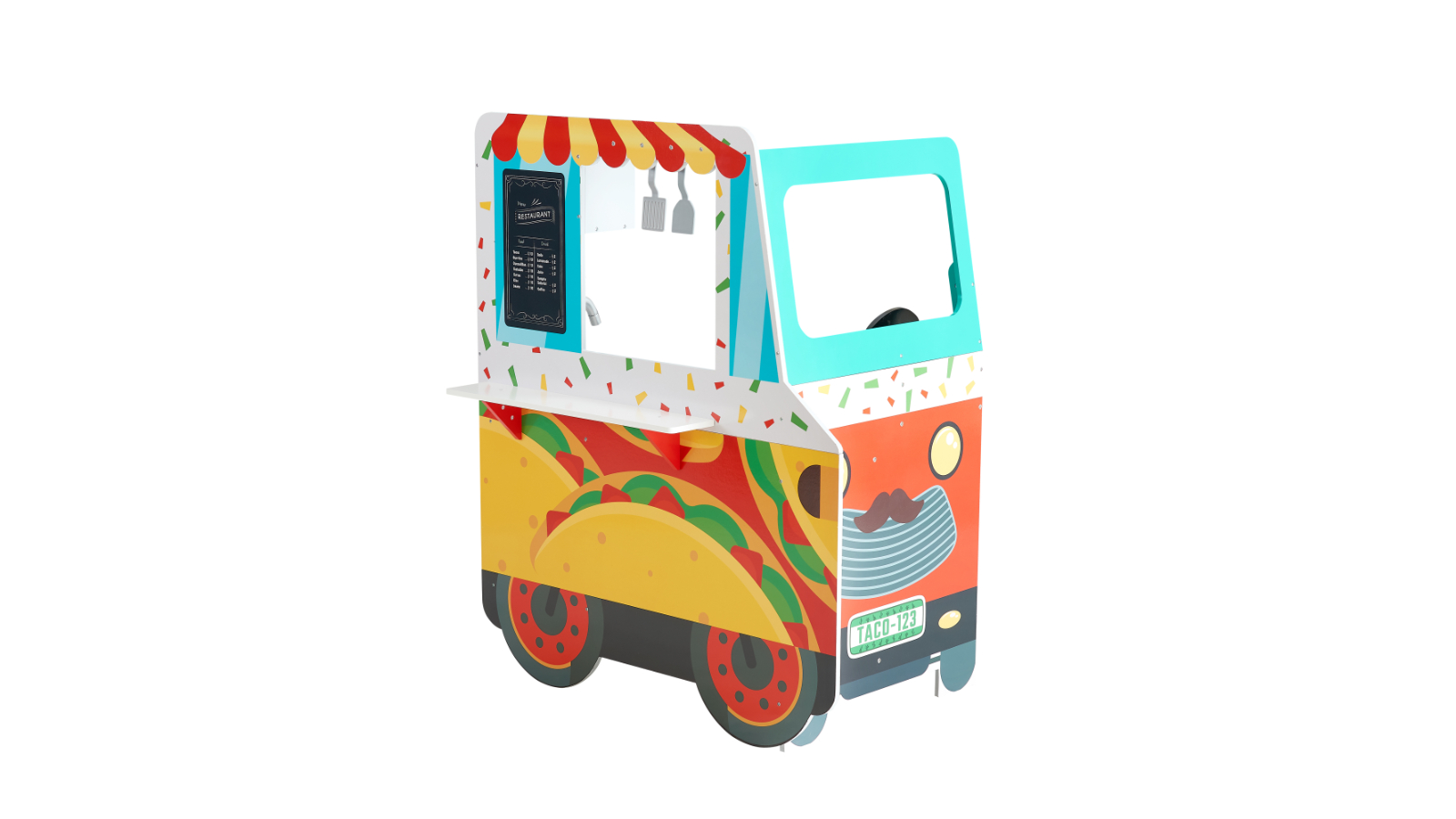 Teamson Kids My Little Helper Play Taco Truck Playset with Accessories - Multi-Coloured