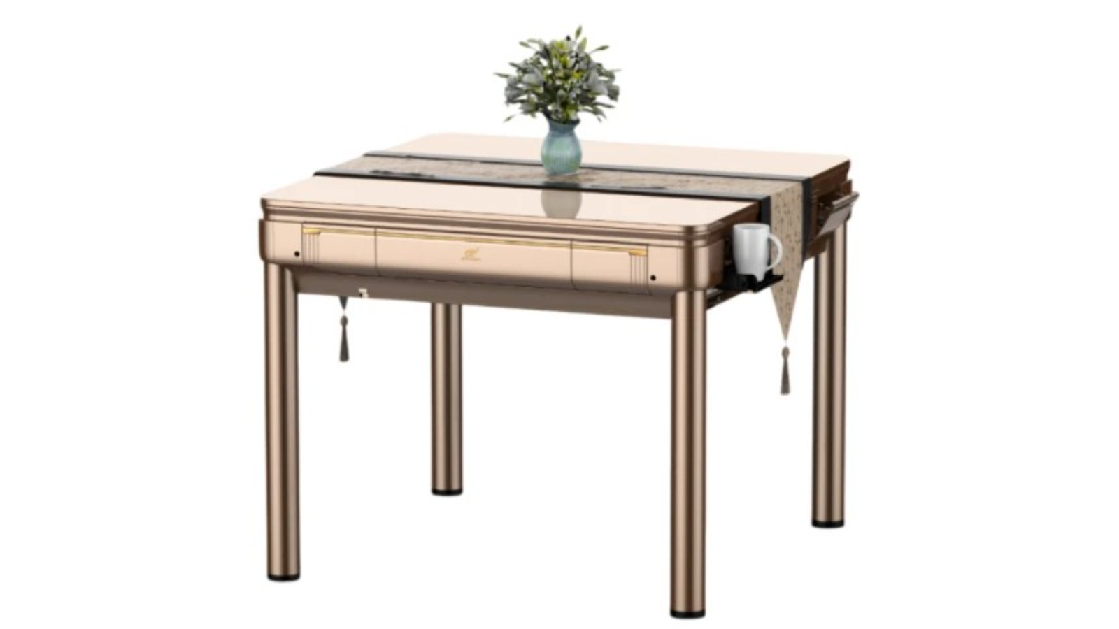 TopOne Sports Automatic Mahjong Table with 2 Tile Sets - Champagne
