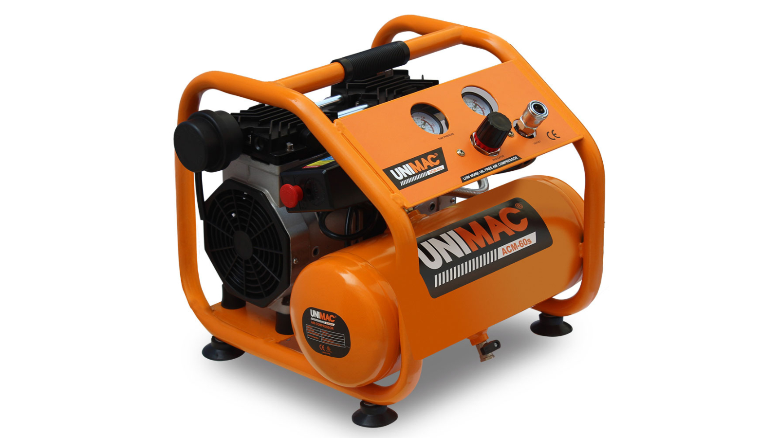 Unimac 1.5HP Silent Portable Electric Air Compressor for Airtools Tyre Inflation - 6 Litre
