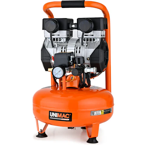 Unimac Electric Portable Silent Oil-Free for Airtools Tyre Inflation Pancake Air Compressor - 15L