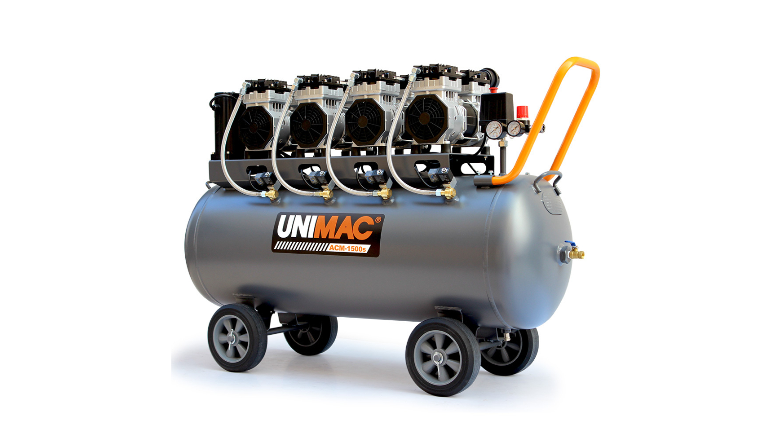 Unimac Portable Heavy Duty 15A Plug Twin Nitto Outlet Quad Motor Electric Air Compressor - 150L