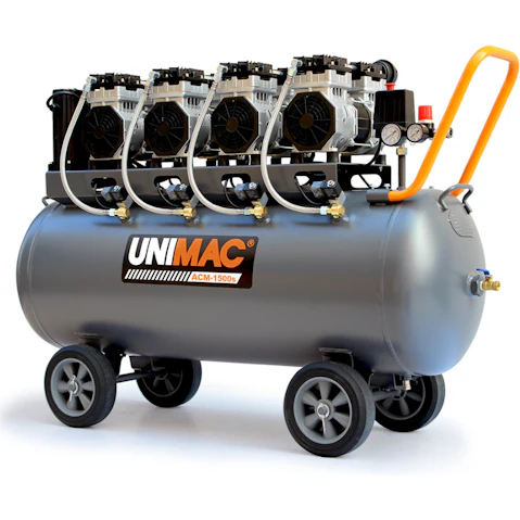 Unimac Portable Heavy Duty 15A Plug Twin Nitto Outlet Quad Motor Electric Air Compressor - 150L