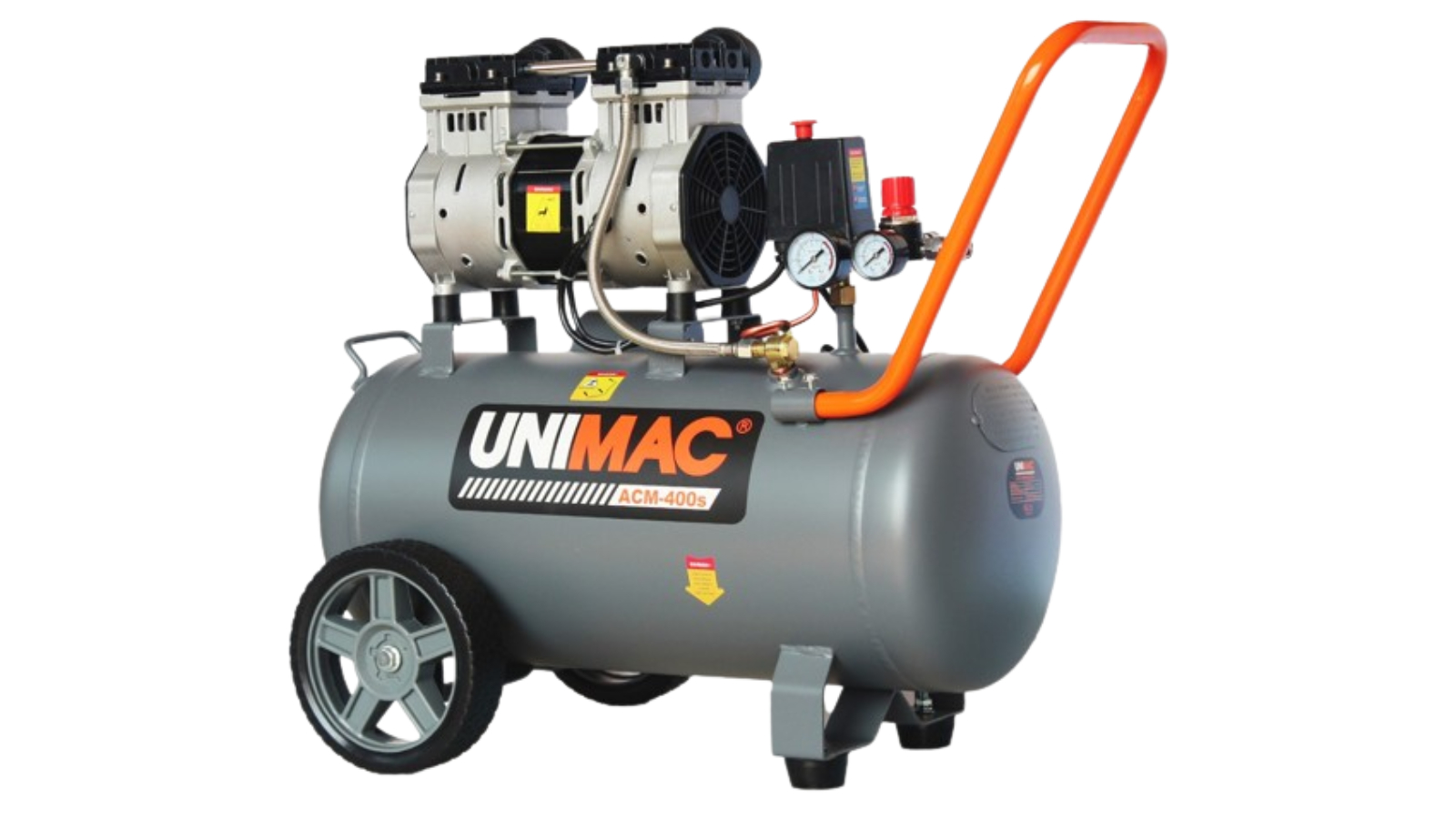 Unimac 40L 2.0HP Oil-Free Portable Silent Electric Air Compressor Twin Nitto Outlet