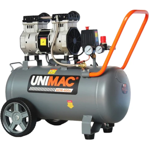 Unimac 40L 2.0HP Oil-Free Portable Silent Electric Air Compressor Twin Nitto Outlet