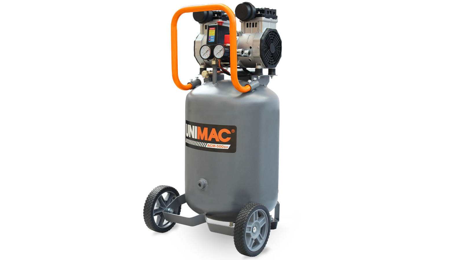 Unimac 2HP Silent Portable Electric Air Compressor Vertical for Airtools Tyre Inflation - 50 Litre