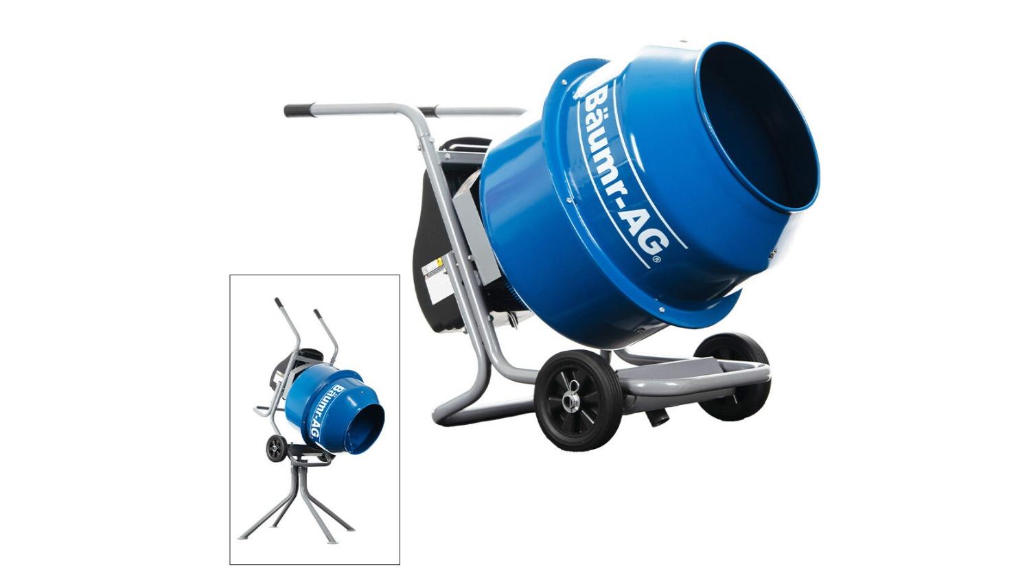 Baumr-AG Portable Cement Mixer with Stand - 140L